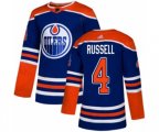 Edmonton Oilers #4 Kris Russell Premier Royal Blue Alternate NHL Jersey