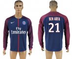 2017-18 Paris Saint-Germain 21 BEN ARFA Home Long Sleeve Thailand Soccer Jersey