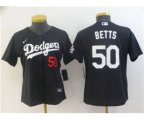Los Angeles Dodgers #50 Mookie Betts Black 2020 World Series Stitched Baseball Jersey