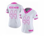 Women Detroit Lions #44 Jalen Reeves-Maybin Limited White Pink Rush Fashion NFL Jersey