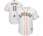 Houston Astros #11 Evan Gattis Replica White 2018 Gold Program Cool Base Baseball Jersey