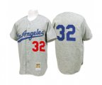 1963 Los Angeles Dodgers #32 Sandy Koufax Replica Grey Throwback Baseball Jersey