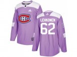 Montreal Canadiens #62 Artturi Lehkonen Purple Authentic Fights Cancer Stitched NHL Jersey