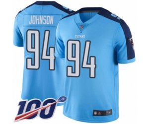 Tennessee Titans #94 Austin Johnson Limited Light Blue Rush Vapor Untouchable 100th Season Football Jersey