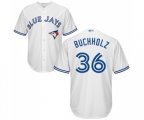 Toronto Blue Jays #36 Clay Buchholz Replica White Home Baseball Jersey