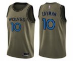 Minnesota Timberwolves #10 Jake Layman Swingman Green Salute to Service Basketball Jersey