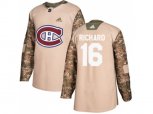 Montreal Canadiens #16 Henri Richard Camo Authentic Veterans Day Stitched NHL Jersey