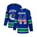 Vancouver Canucks #44 Tyler Graovac Authentic Blue USA Flag Fashion Hockey Jersey