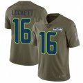 Seattle Seahawks #16 Tyler Lockett Limited Olive 2017 Salute to Service NFL Jersey