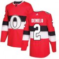 Ottawa Senators #2 Dylan DeMelo Authentic Red 2017 100 Classic NHL Jersey