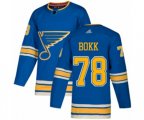 Adidas St. Louis Blues #78 Dominik Bokk Premier Navy Blue Alternate NHL Jersey