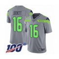 Seattle Seahawks #16 Tyler Lockett Limited Silver Inverted Legend 100th Season Football Jersey