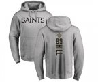 New Orleans Saints #89 Josh Hill Ash Backer Pullover Hoodie