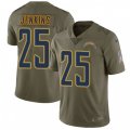 Los Angeles Chargers #25 Rayshawn Jenkins Limited Olive 2017 Salute to Service NFL Jersey