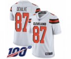 Cleveland Browns #87 Seth DeValve White Vapor Untouchable Limited Player 100th Season Football Jersey