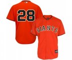 San Francisco Giants #28 Buster Posey Authentic Orange Old Style Baseball Jersey