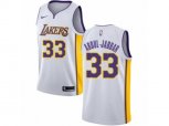 Los Angeles Lakers #33 Kareem Abdul-Jabbar Authentic White NBA Jersey - Association Edition
