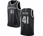 Detroit Pistons #41 Jameer Nelson Authentic Black Basketball Jersey - City Edition