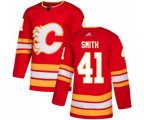 Calgary Flames #41 Mike Smith Authentic Red Alternate Hockey Jersey