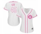 Women's Houston Astros #45 Carlos Lee Authentic White Fashion Cool Base Baseball Jersey