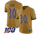 Baltimore Ravens #30 Kenneth Dixon Limited Gold Inverted Legend 100th Season Football Jersey