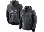 San Francisco 49ers #42 Ronnie Lott Stitched Black Anthracite Salute to Service Player Performance Hoodie