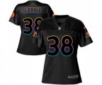 Women Cleveland Browns #38 T. J. Carrie Game Black Fashion Football Jersey