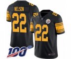 Pittsburgh Steelers #22 Steven Nelson Limited Black Rush Vapor Untouchable 100th Season Football Jersey