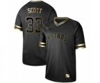 Houston Astros #33 Mike Scott Authentic Black Gold Fashion Baseball Jersey