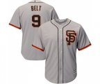 San Francisco Giants #9 Brandon Belt Replica Grey Road 2 Cool Base Baseball Jersey