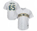 Milwaukee Brewers #65 Burch Smith Replica White Home Cool Base Baseball Jersey