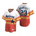 Nike Houston Astros #23 Michael Brantley White Orange Cooperstown Collection Home Stitched Baseball Jersey