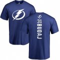Tampa Bay Lightning #31 Peter Budaj Royal Blue Backer T-Shirt