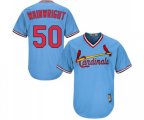 St. Louis Cardinals #50 Adam Wainwright Authentic Light Blue Cooperstown Baseball Jersey