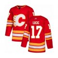 Calgary Flames #17 Milan Lucic Authentic Red Alternate Hockey Jersey