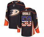 Anaheim Ducks #50 Benoit-Olivier Groulx Authentic Black USA Flag Fashion Hockey Jersey