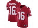 San Francisco 49ers #16 Joe Montana Vapor Untouchable Limited Red Team Color NFL Jersey