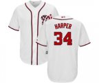 Washington Nationals #34 Bryce Harper Replica White Home Cool Base Baseball Jersey