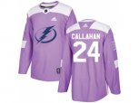 Tampa Bay Lightning #24 Ryan Callahan Purple Authentic Fights Cancer Stitched NHL Jersey