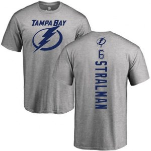 Tampa Bay Lightning #6 Anton Stralman Ash Backer T-Shirt