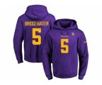 Minnesota Vikings #5 Teddy Bridgewater Purple(Gold No.) Name & Number Pullover NFL Hoodie