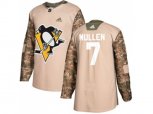 Adidas Pittsburgh Penguins #7 Joe Mullen Camo Authentic 2017 Veterans Day Stitched NHL Jersey