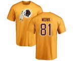 Washington Redskins #81 Art Monk Gold Name & Number Logo T-Shirt