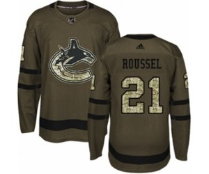 Vancouver Canucks #21 Antoine Roussel Authentic Green Salute to Service NHL Jersey