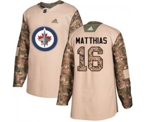 Winnipeg Jets #16 Shawn Matthias Authentic Camo Veterans Day Practice NHL Jersey