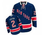 Reebok New York Rangers #2 Brian Leetch Authentic Navy Blue Third NHL Jersey