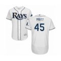 Tampa Bay Rays #45 Austin Pruitt Home White Home Flex Base Authentic Collection Baseball Player Jersey