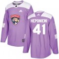 Florida Panthers #41 Aleksi Heponiemi Authentic Purple Fights Cancer Practice NHL Jersey
