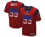 Houston Texans #99 J.J. Watt Elite Red Alternate USA Flag Fashion Football Jerse