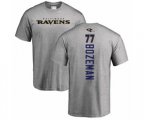 Baltimore Ravens #77 Bradley Bozeman Ash Backer T-Shirt